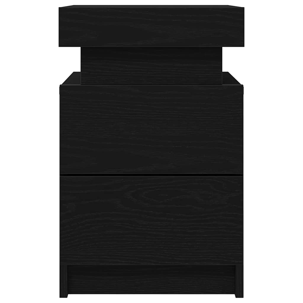 Bedside Cabinet 2 pcs Black oak 35 x 39 x 55 cm Engineered Wood