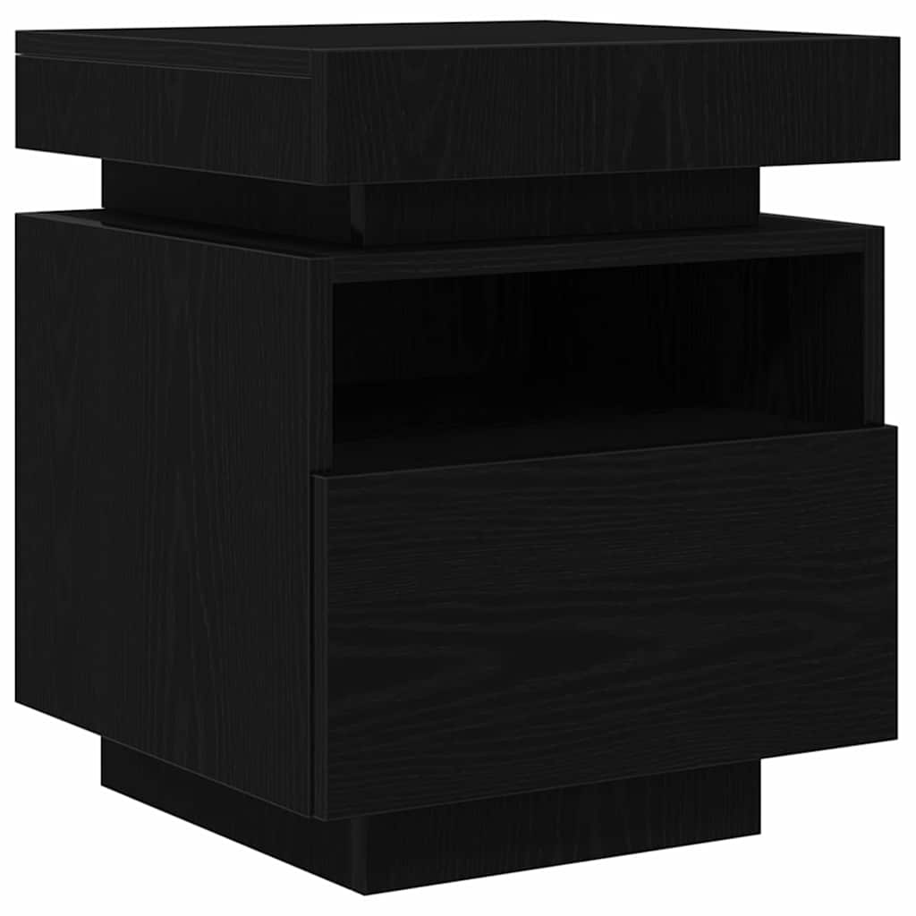 Bedside Cabinet Black oak 40 x 39 x 48.5 cm Engineered wood