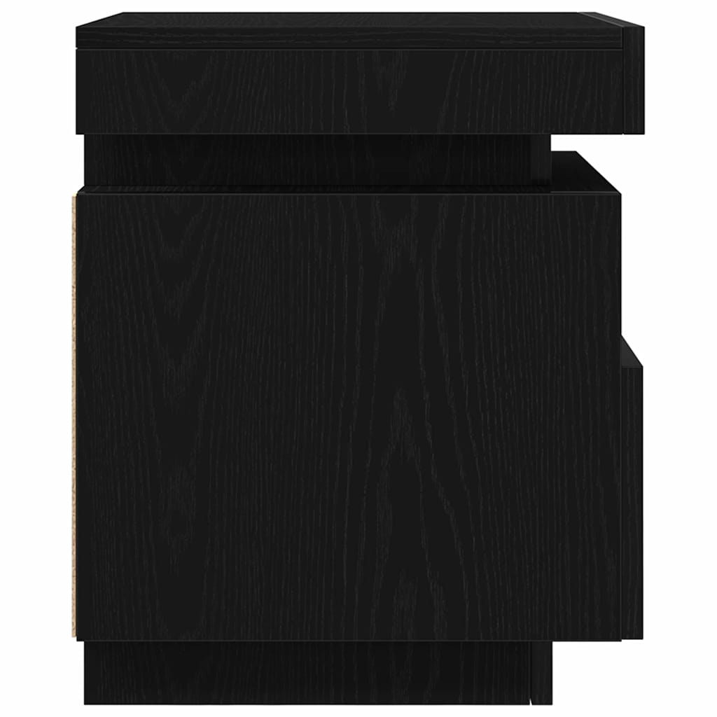 Bedside Cabinet Black oak 40 x 39 x 48.5 cm Engineered wood