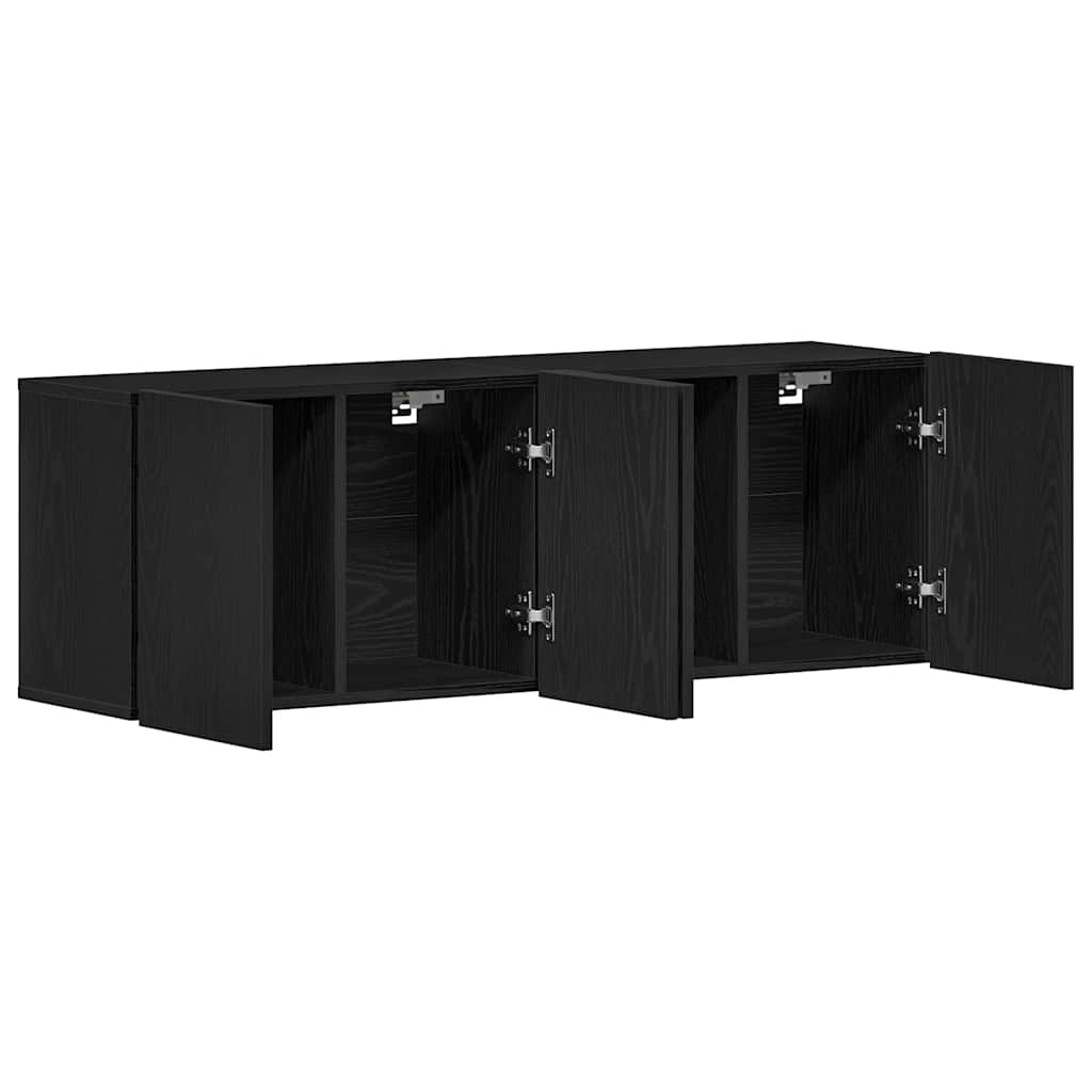 TV Cabinets 2 pcs Black Oak 120x30x41 cm Engineered Wood