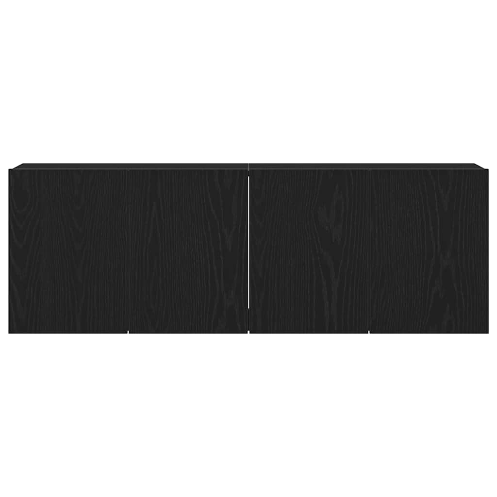 TV Cabinets 2 pcs Black Oak 120x30x41 cm Engineered Wood