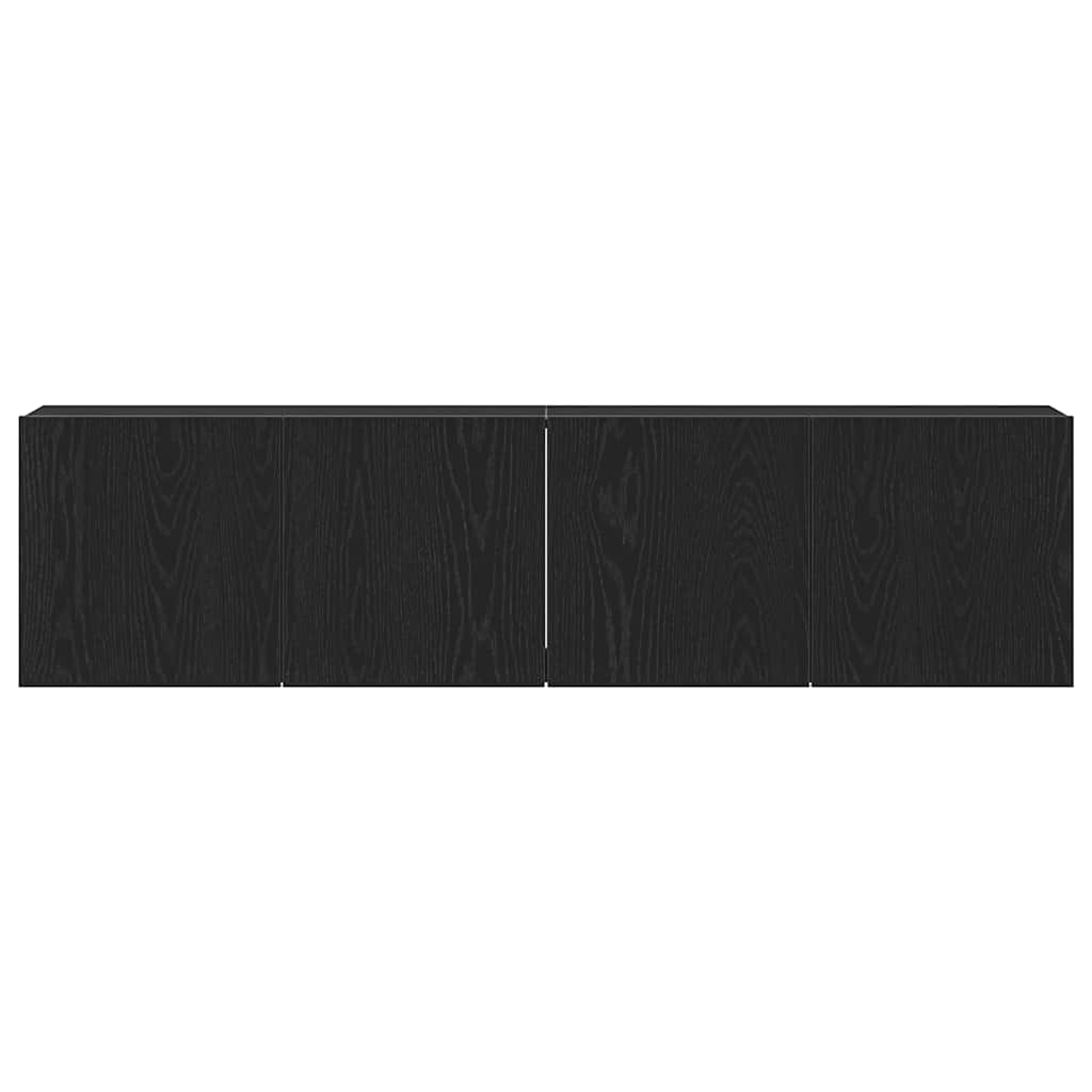 TV Cabinets 2 pcs Black Oak 160x30x41 cm Engineered Wood
