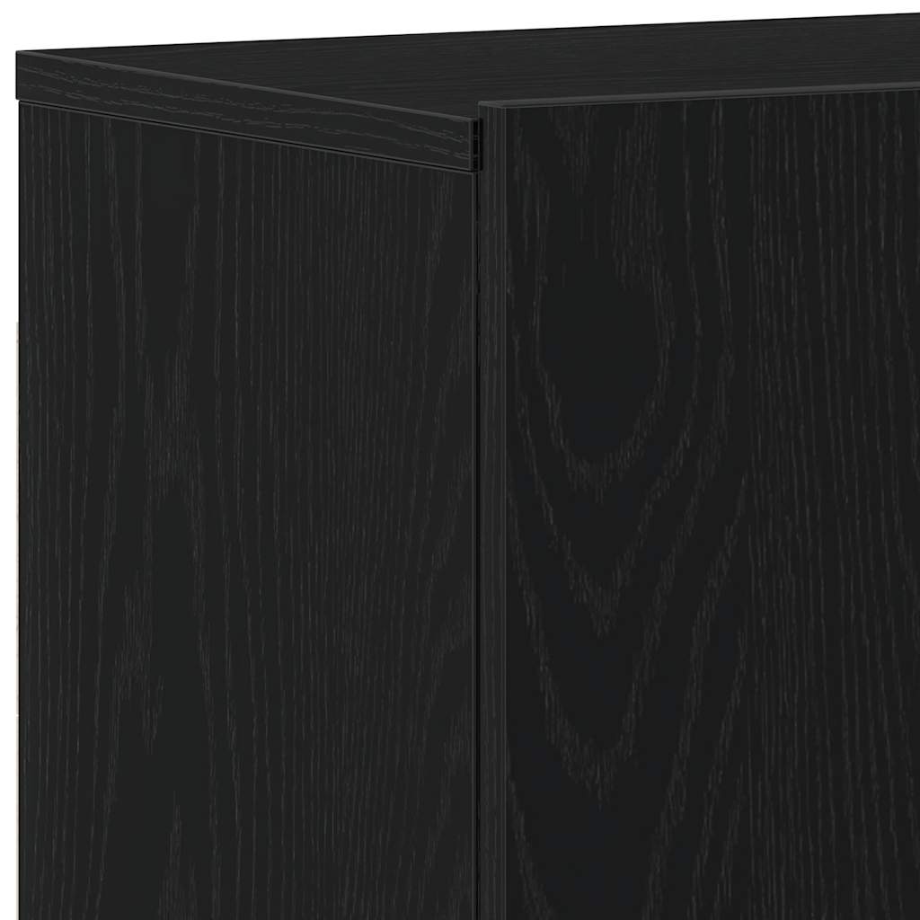 TV Cabinets 2 pcs Black Oak 160x30x41 cm Engineered Wood