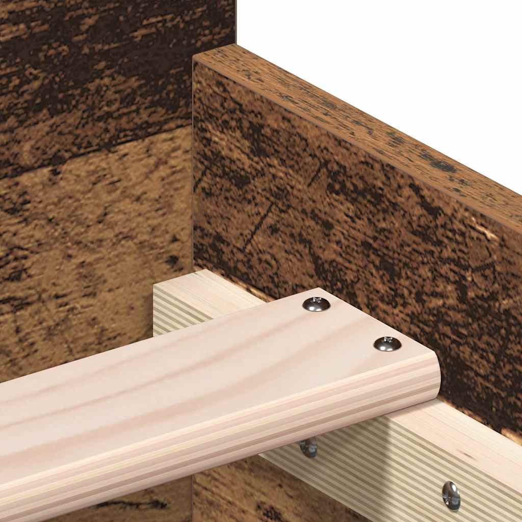 Bed Frame without Mattress Old Wood 75x190 cm Engineered Wood