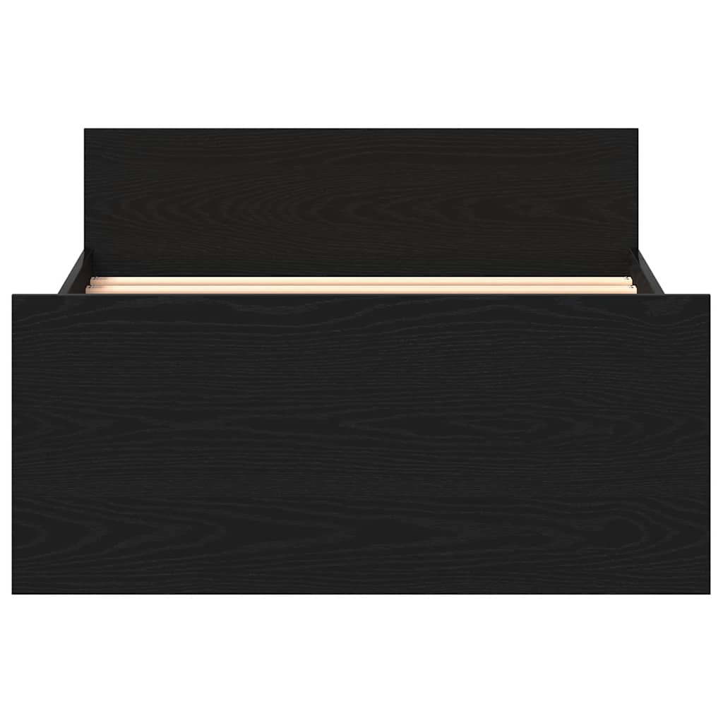 Bed Frame without Mattress Black Oak 75x190 cm Engineered Wood