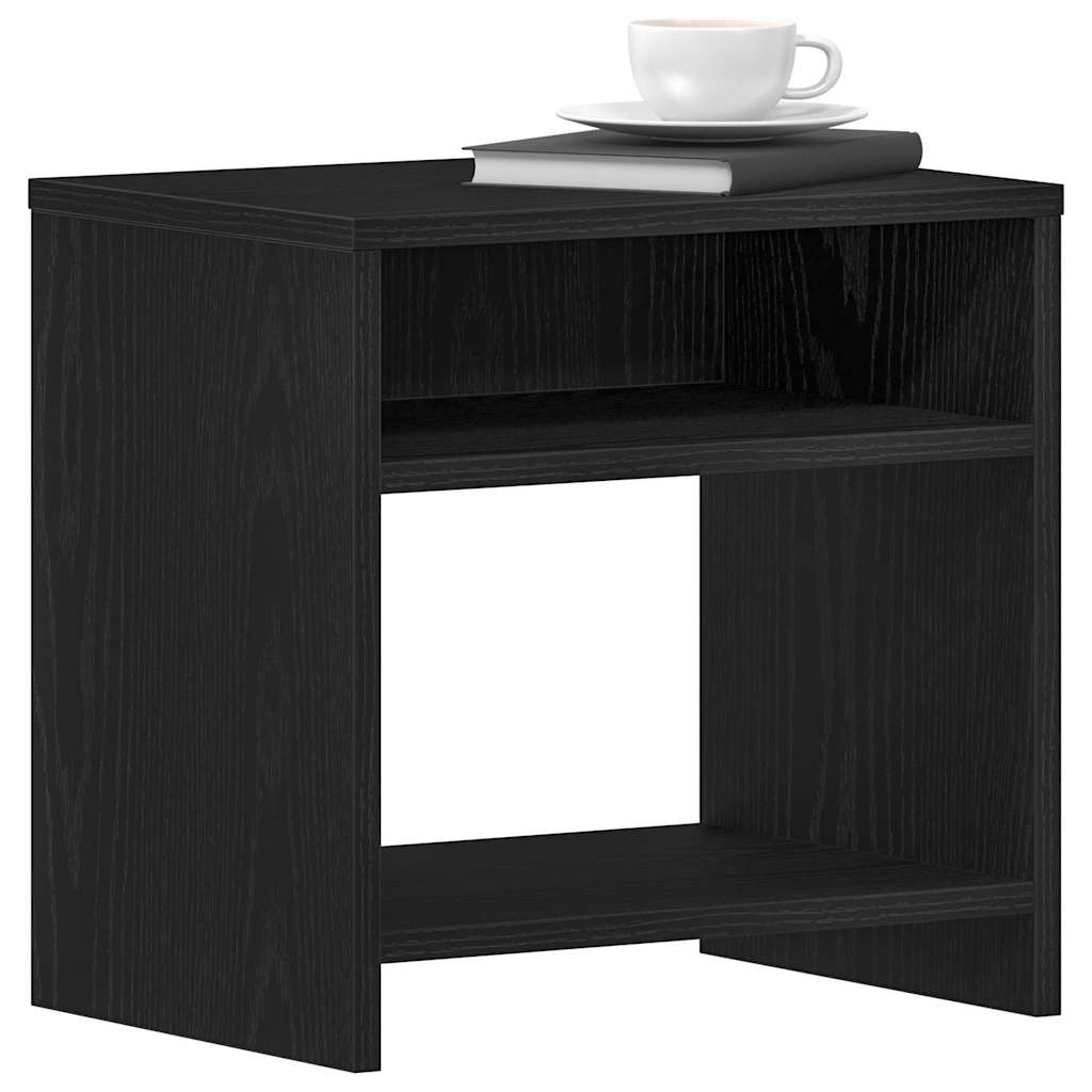 Bedside Cabinet Black Oak 40x30x40 cm Engineered Wood