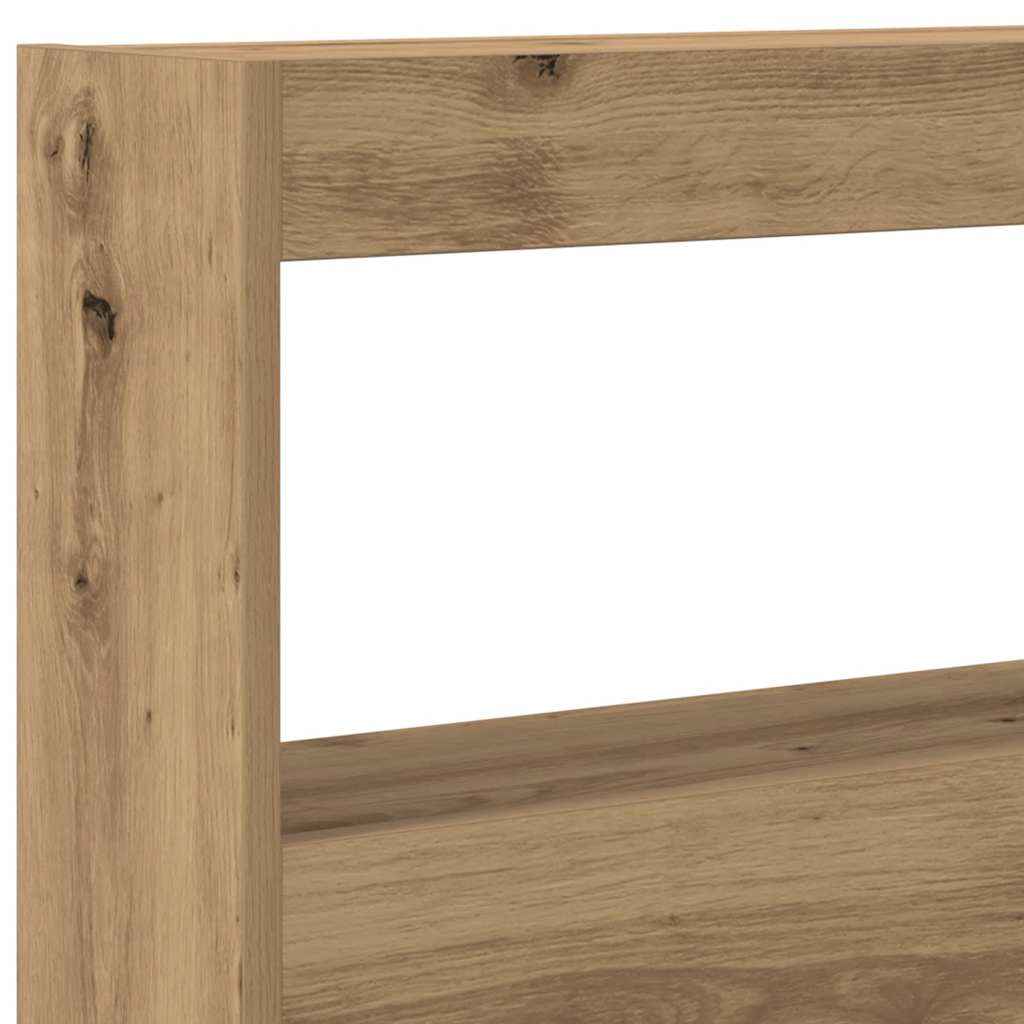 Headboard Cabinet with LED Artisan Oak 160x17x102 cm