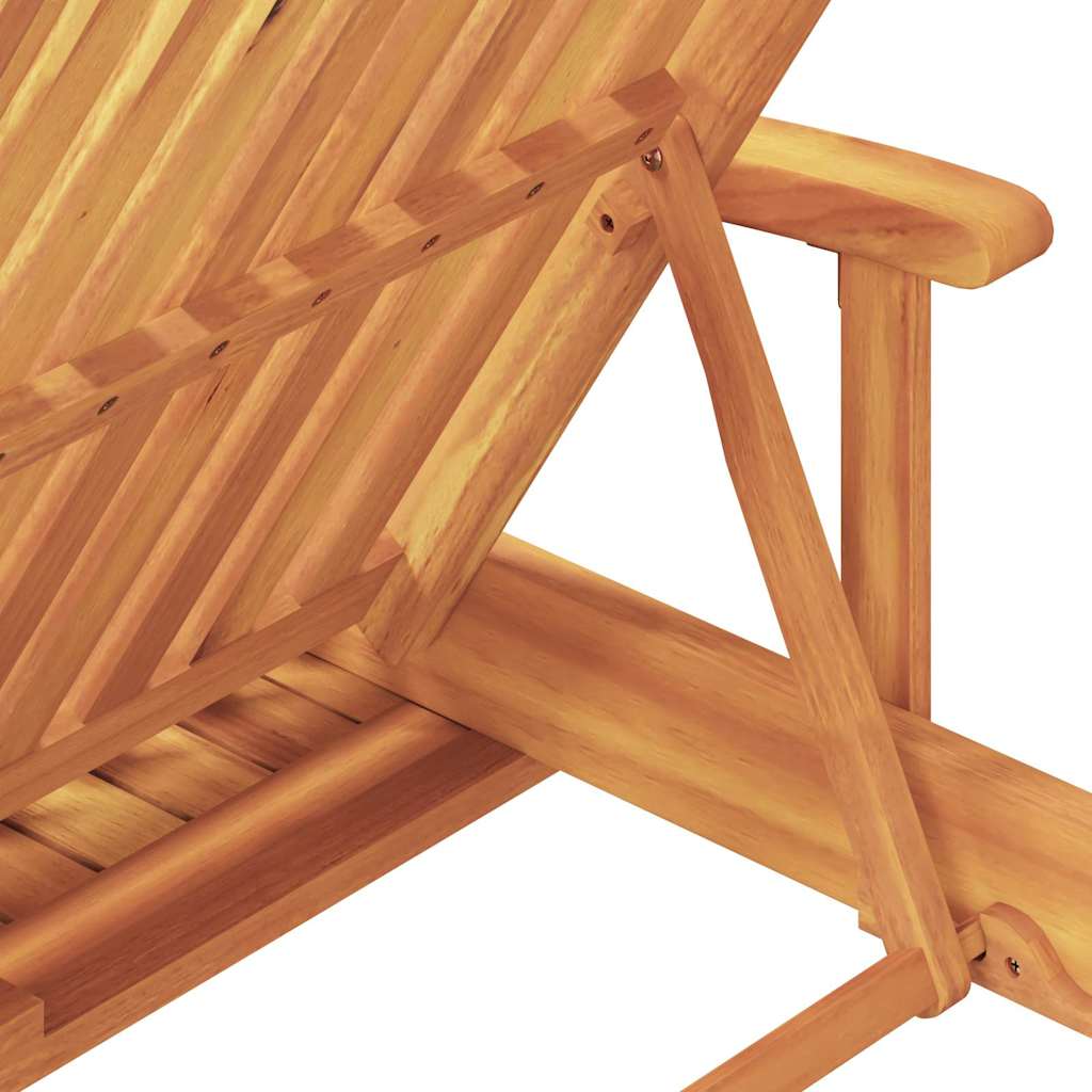 Sun Lounger Reclining Taupe 200 x 67 x 84cm Solid Acacia wood