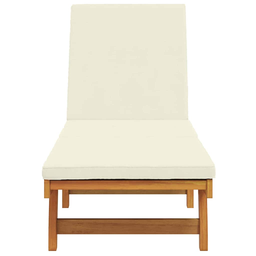 Sun Lounger Reclining Brown 63 x 199 x 85cm Solid Acacia wood