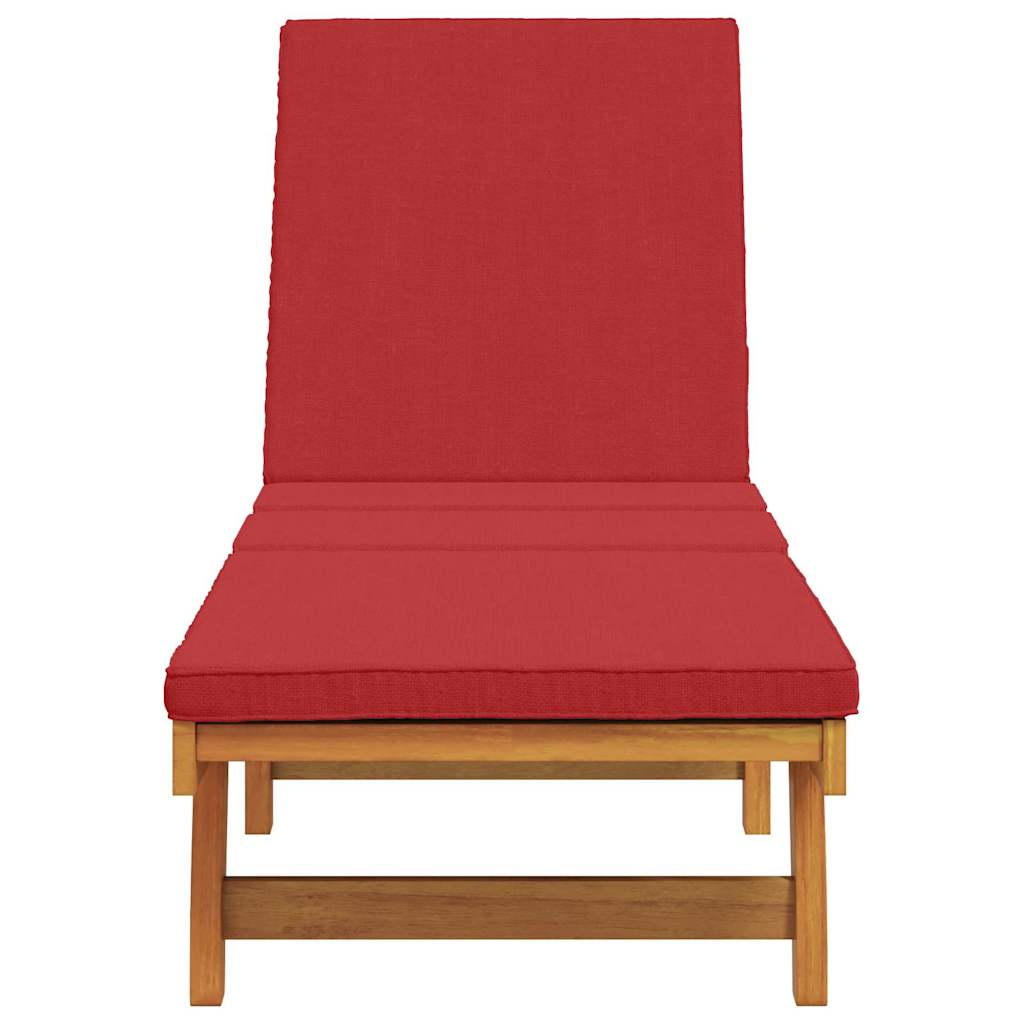 Sun Lounger Reclining Brown 63 x 199 x 85cm Solid Acacia wood