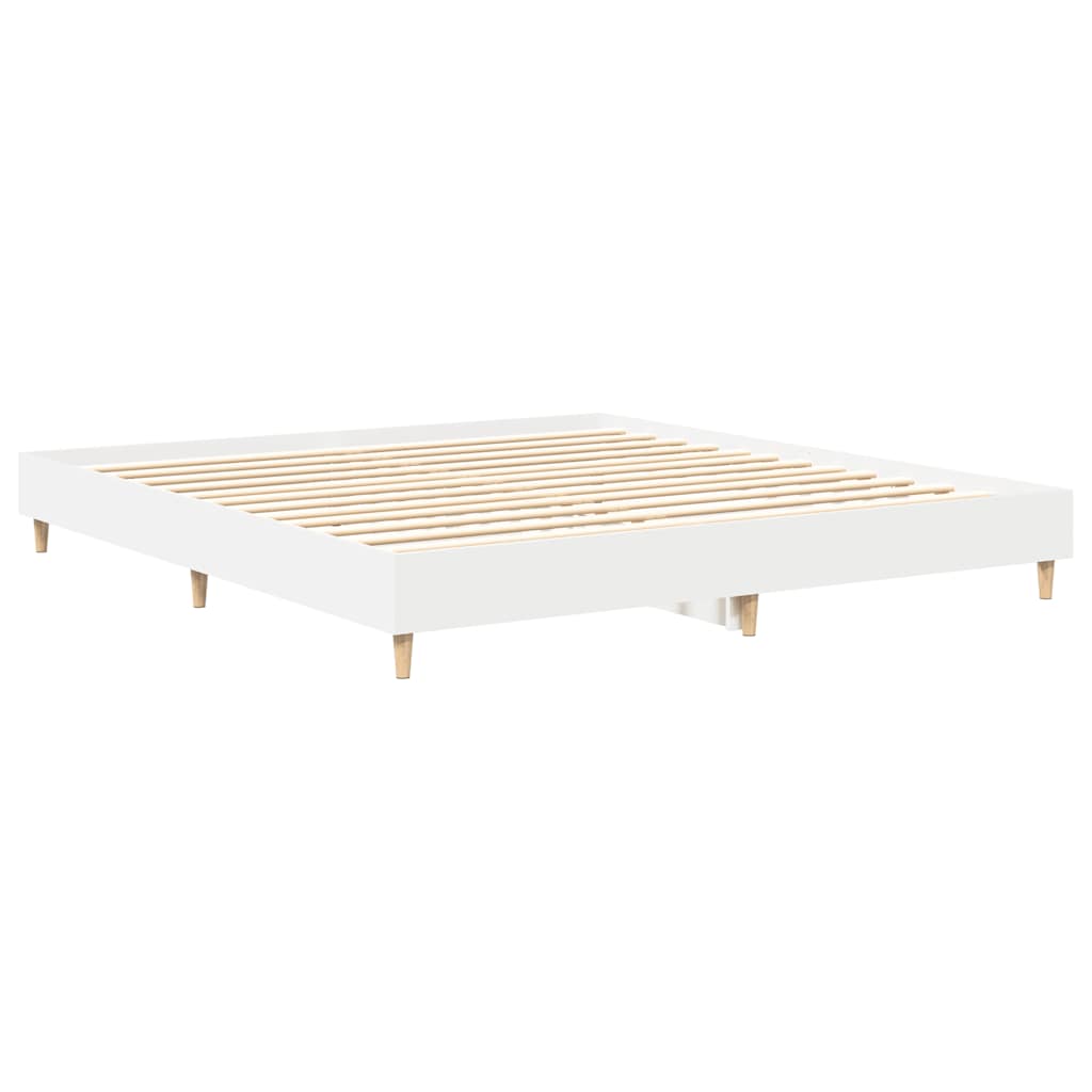 Bed Frame No Mattress White 200x200 cm Engineered Wood