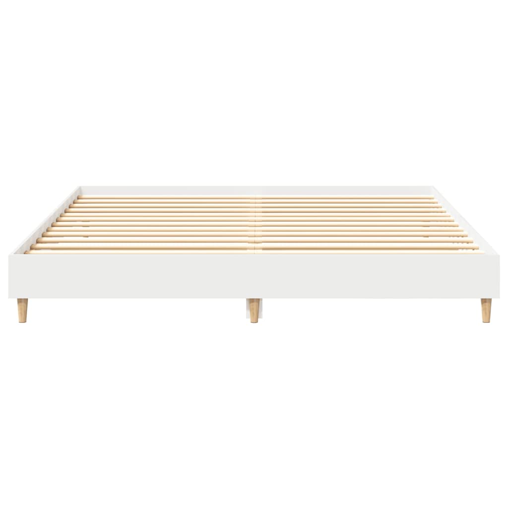 Bed Frame No Mattress White 200x200 cm Engineered Wood