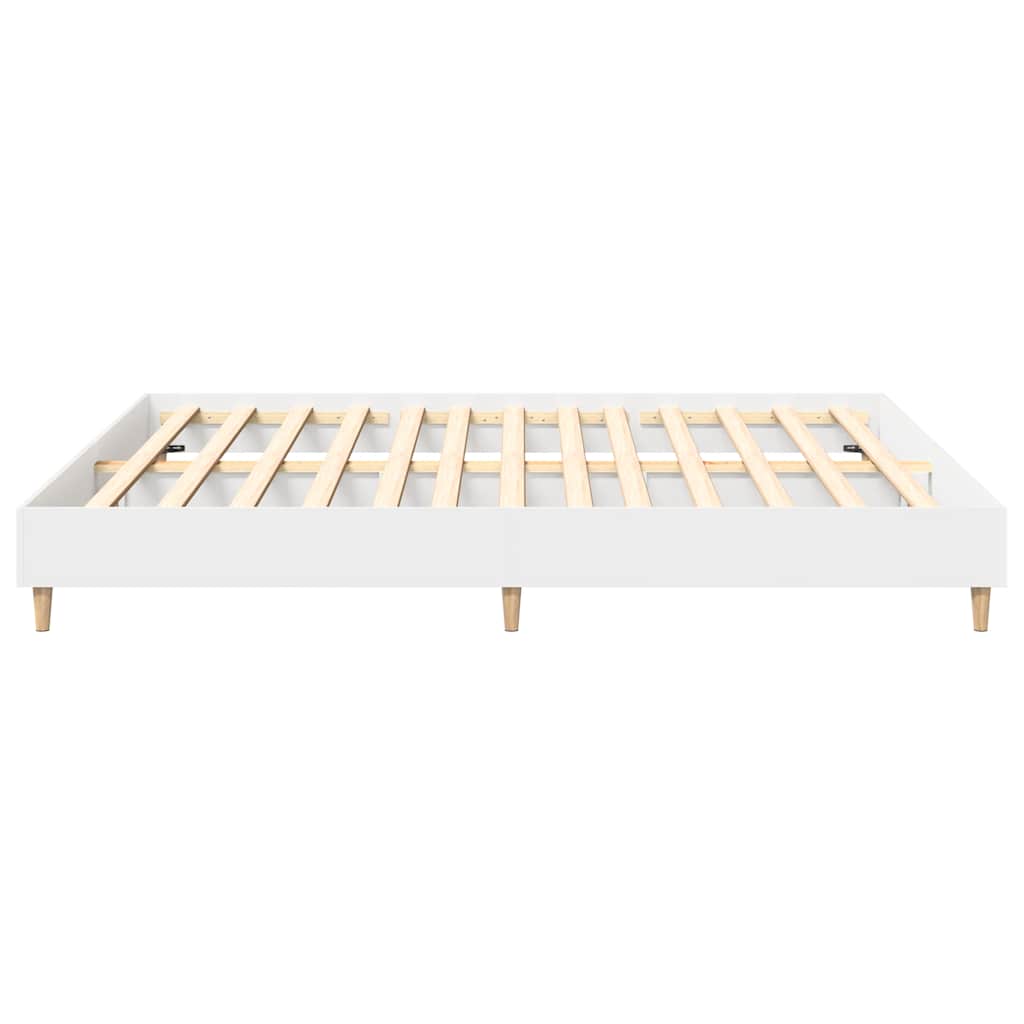 Bed Frame No Mattress White 200x200 cm Engineered Wood
