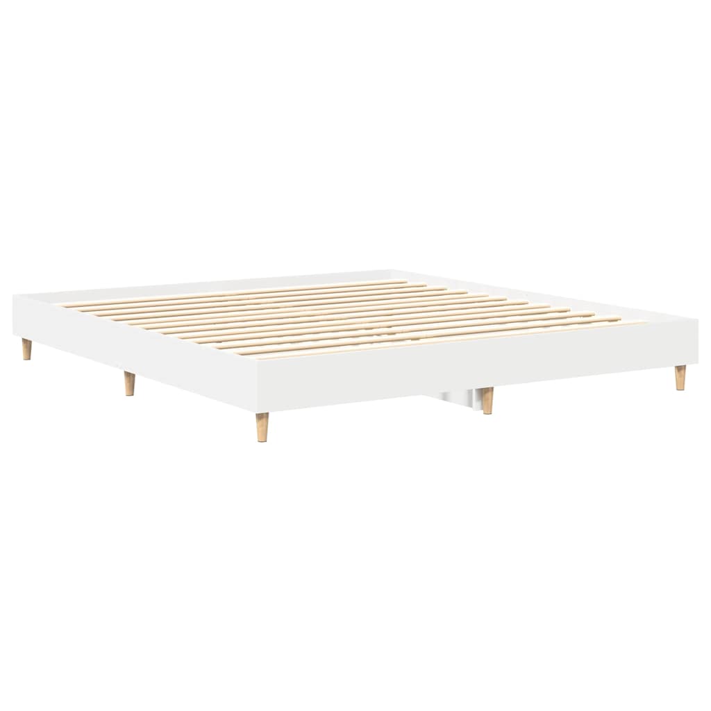 Bed Frame No Mattress White 200x200 cm Engineered Wood