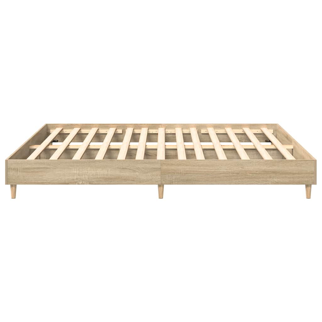 Bed Frame No Mattress Sonoma Oak 200x200 cm Engineered Wood