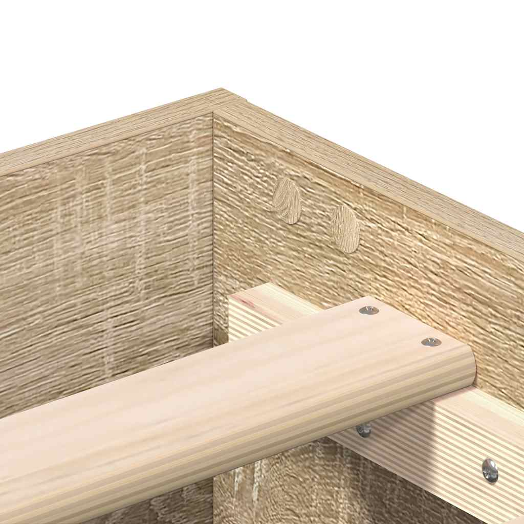 Bed Frame No Mattress Sonoma Oak 200x200 cm Engineered Wood