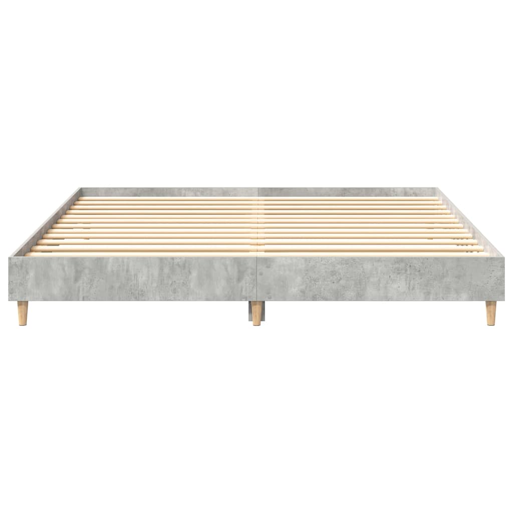 Bed Frame No Mattress Concrete Grey 200x200 cm Engineered Wood