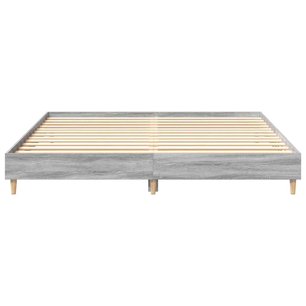 Bed Frame No Mattress Grey Sonoma 200x200 cm Engineered Wood