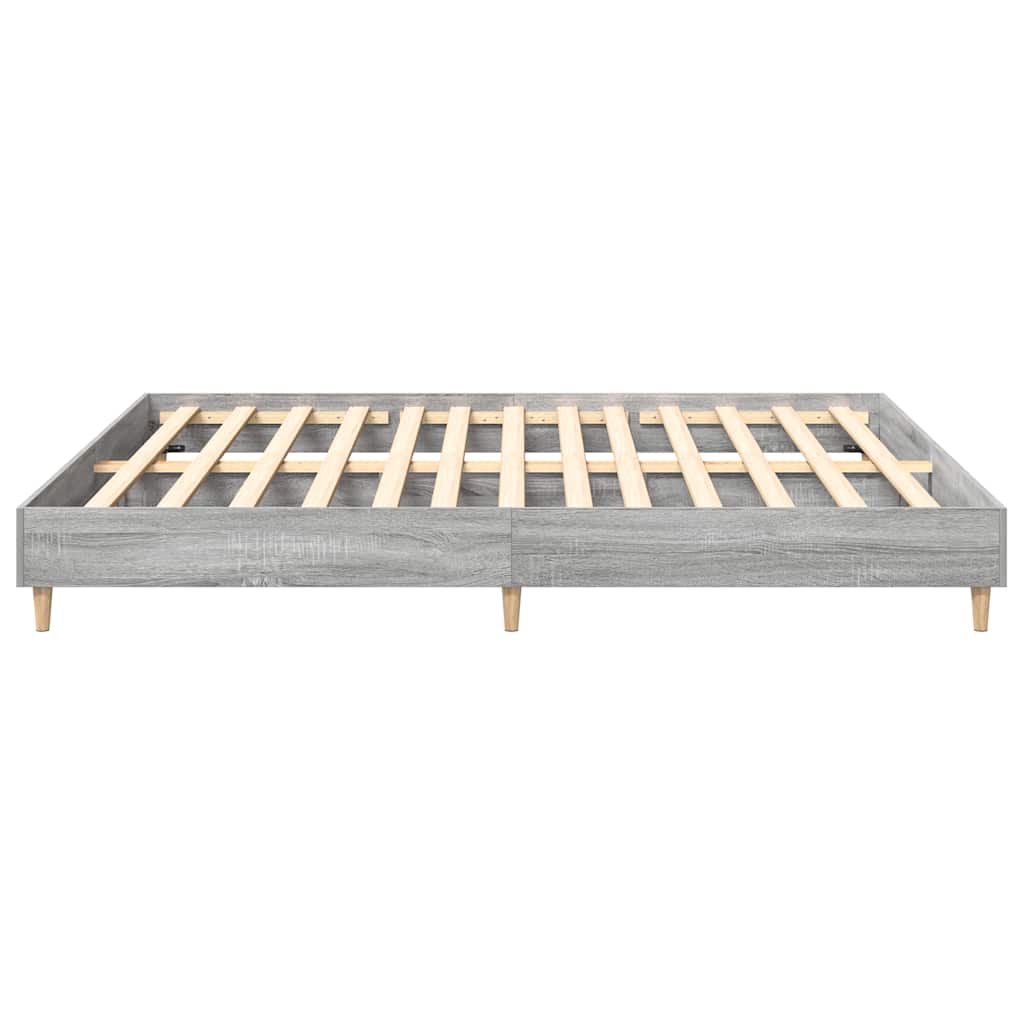 Bed Frame No Mattress Grey Sonoma 200x200 cm Engineered Wood