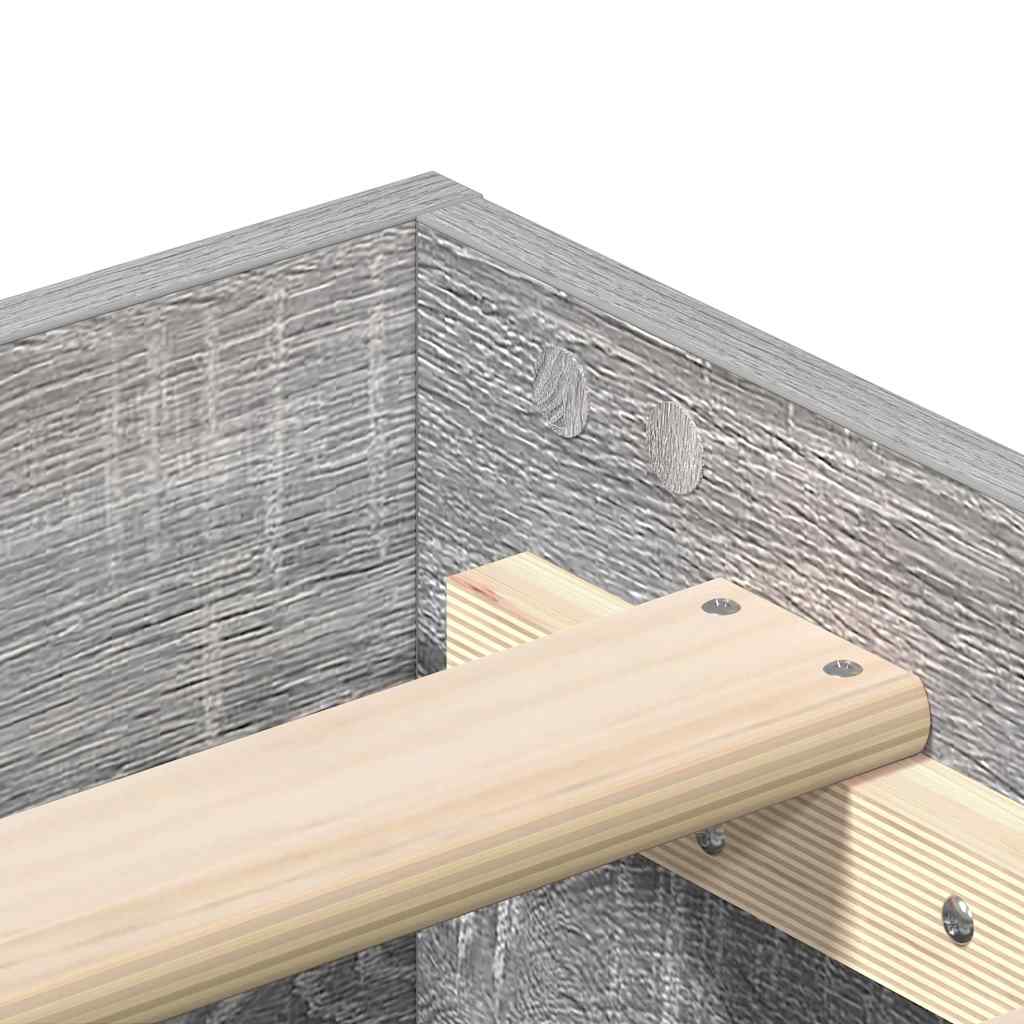 Bed Frame No Mattress Grey Sonoma 200x200 cm Engineered Wood