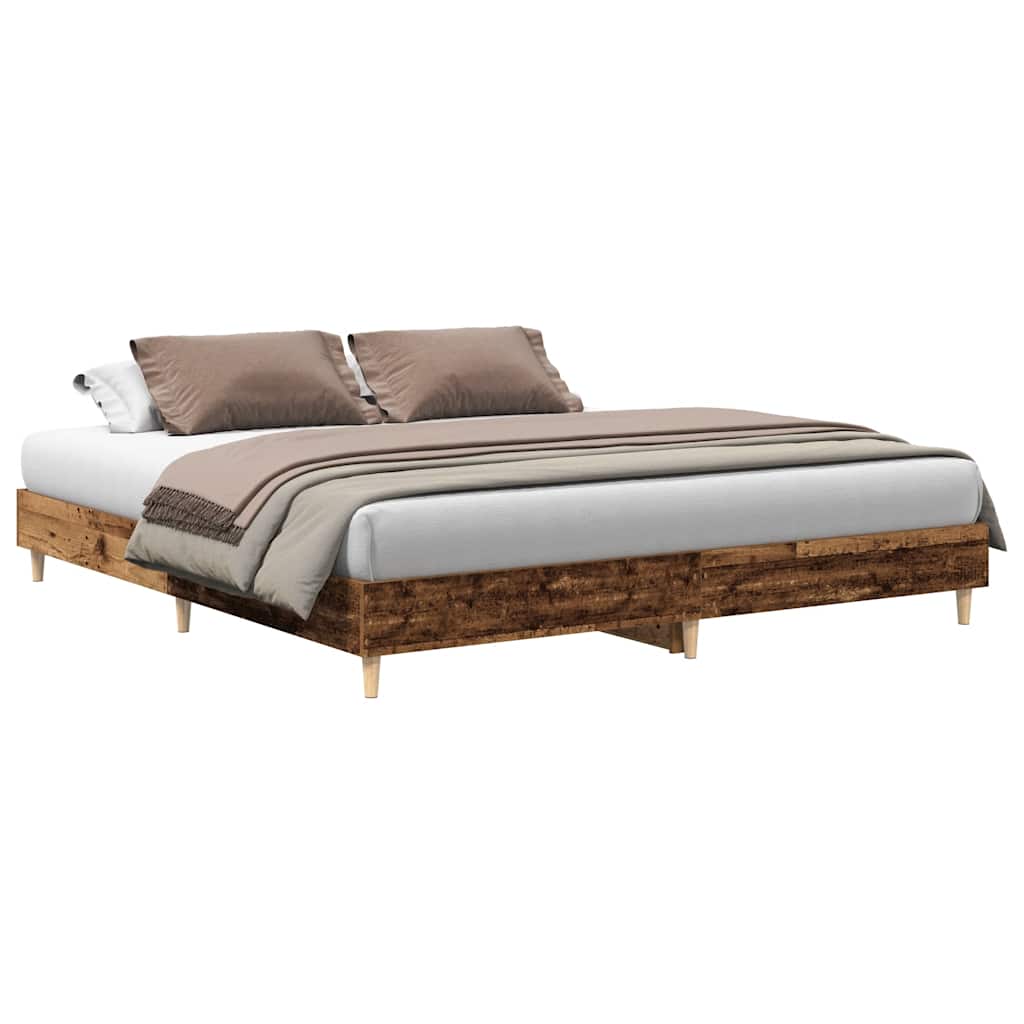 Bed Frame No Mattress Old Wood 200x200 cm Engineered Wood