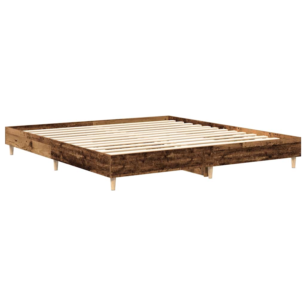 Bed Frame No Mattress Old Wood 200x200 cm Engineered Wood