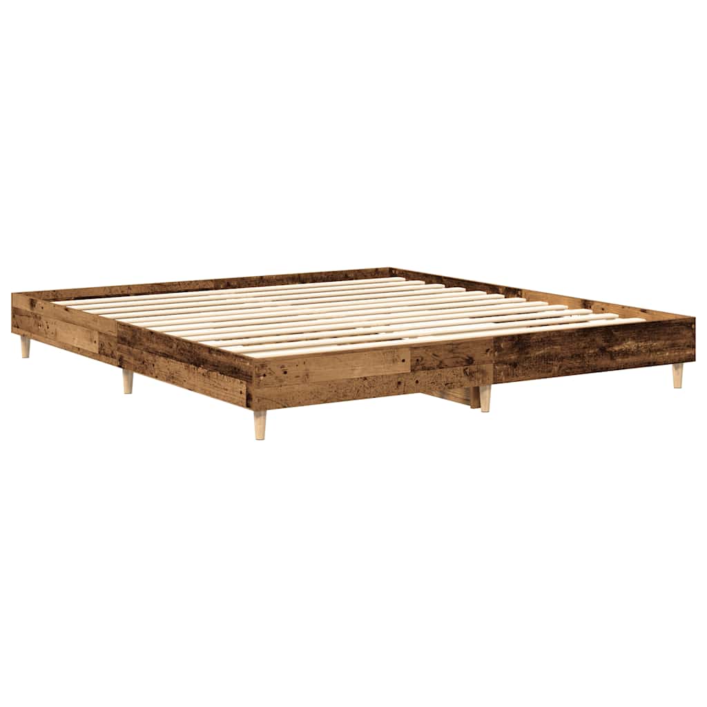 Bed Frame No Mattress Old Wood 200x200 cm Engineered Wood