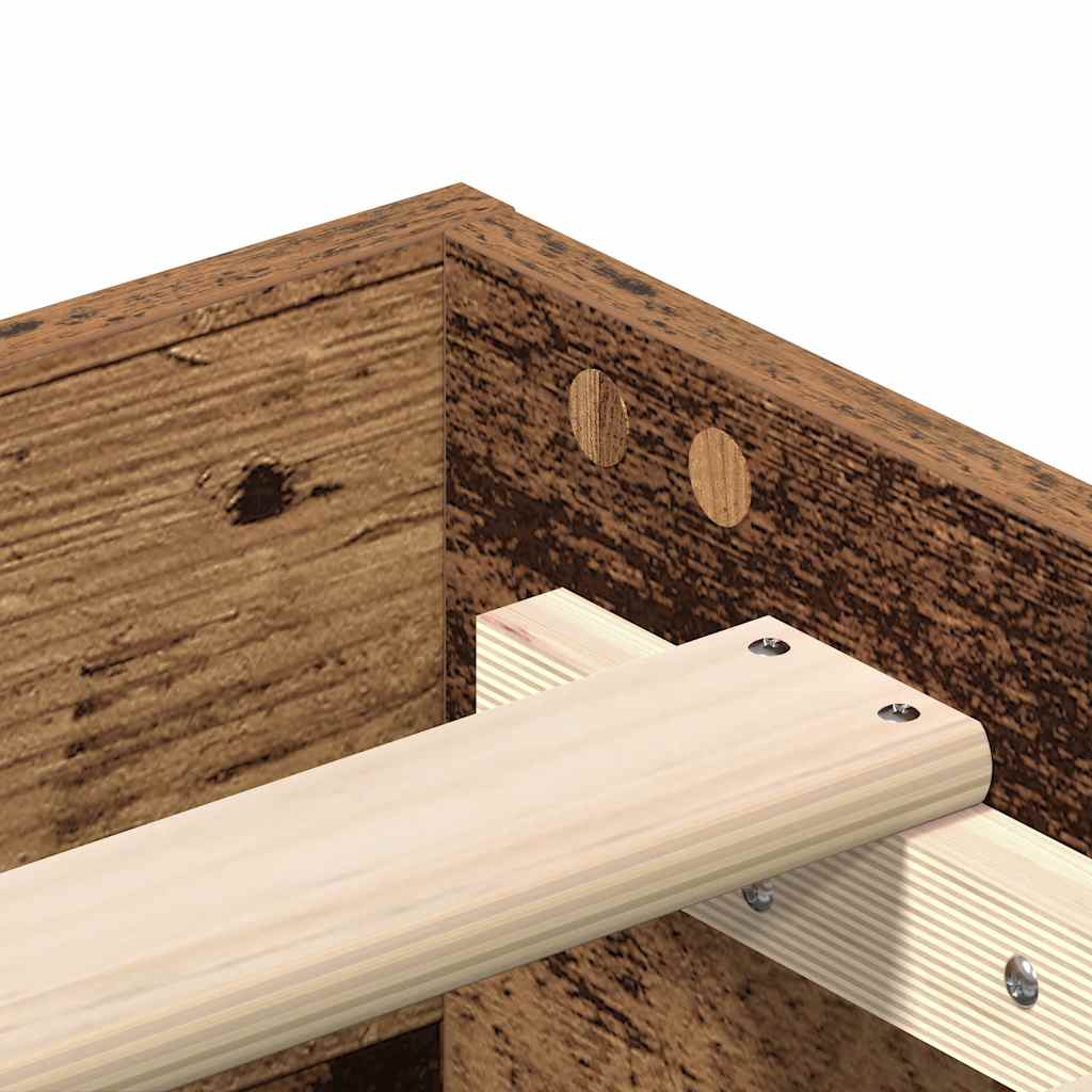 Bed Frame No Mattress Old Wood 200x200 cm Engineered Wood