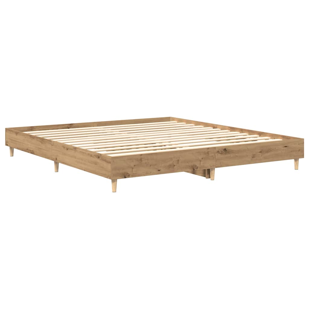 Bed Frame No Mattress Artisan Oak 200x200 cm Engineered Wood