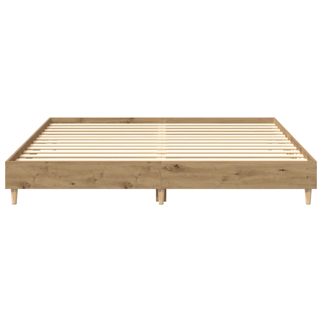 Bed Frame No Mattress Artisan Oak 200x200 cm Engineered Wood