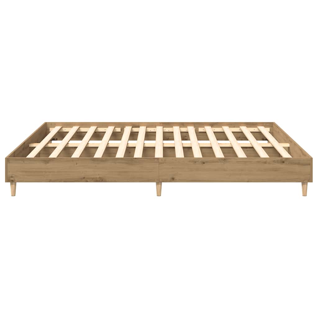 Bed Frame No Mattress Artisan Oak 200x200 cm Engineered Wood