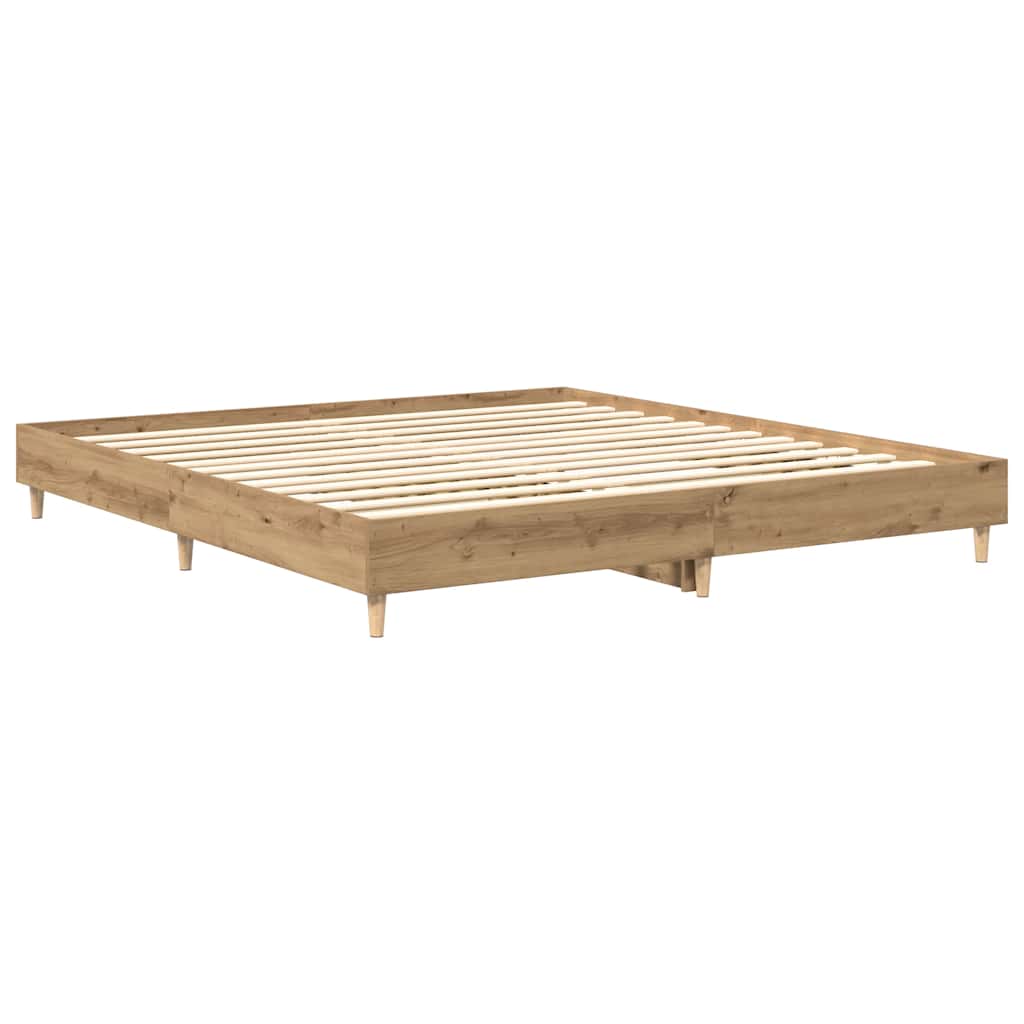 Bed Frame No Mattress Artisan Oak 200x200 cm Engineered Wood
