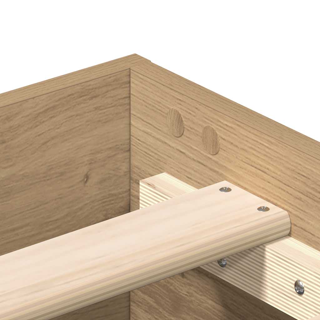 Bed Frame No Mattress Artisan Oak 200x200 cm Engineered Wood