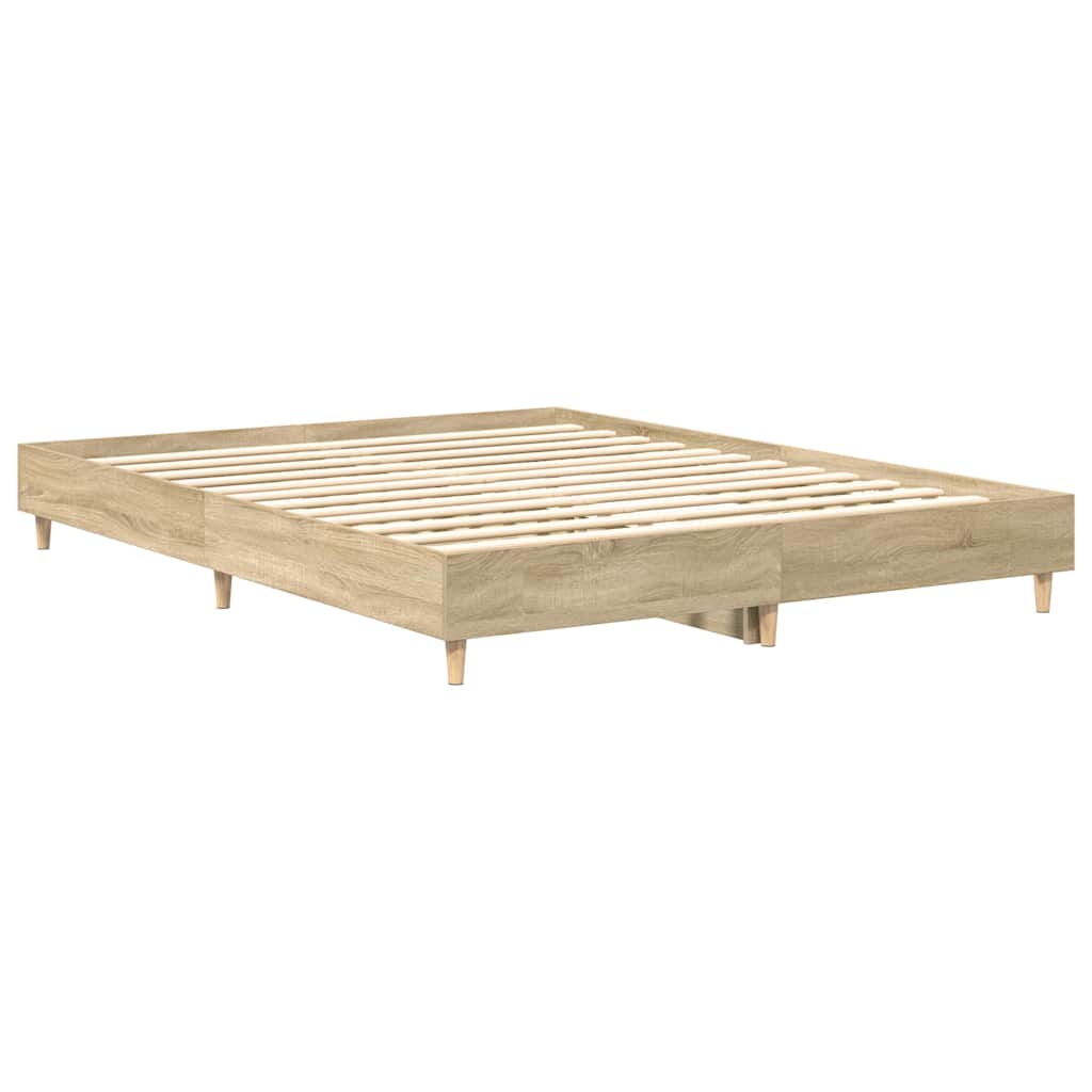 Bed Frame No Mattress Sonoma Oak 150x200 cm King Size Engineered Wood