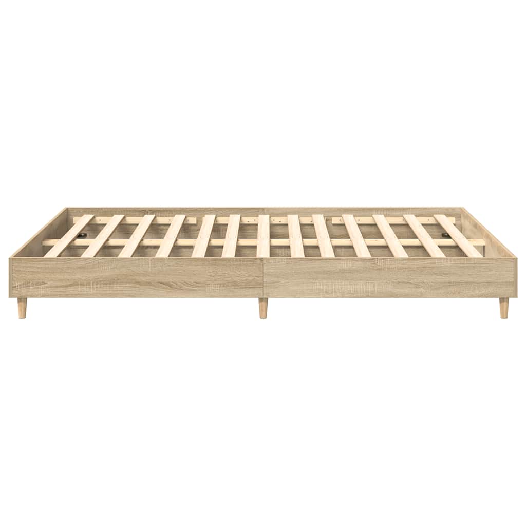 Bed Frame No Mattress Sonoma Oak 150x200 cm King Size Engineered Wood