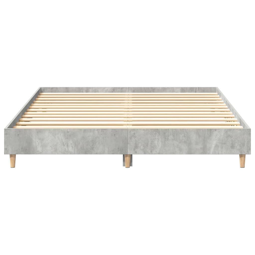 Bed Frame No Mattress Concrete Grey 150x200 cm King Size Engineered Wood