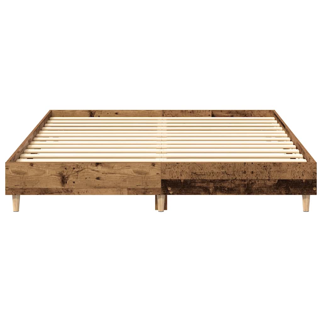 Bed Frame No Mattress Old Wood 150x200 cm King Size Engineered Wood