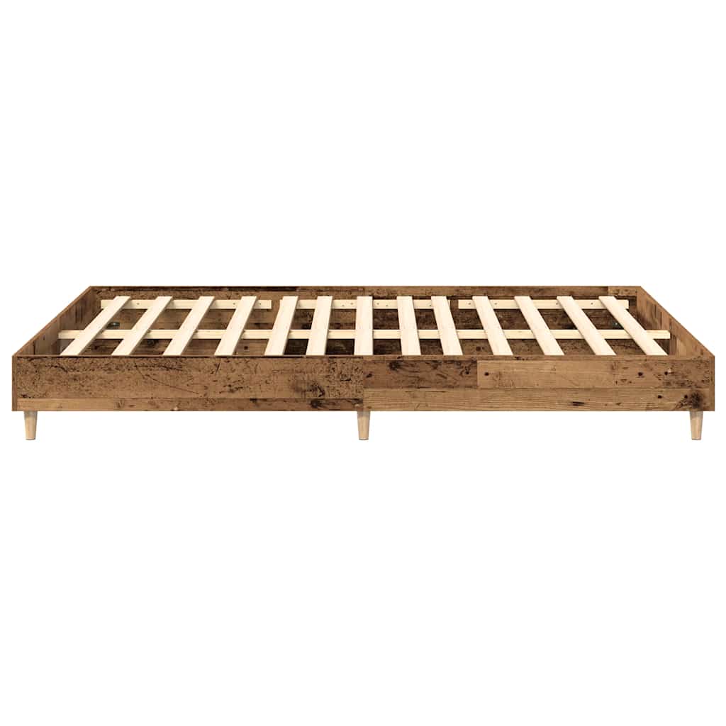 Bed Frame No Mattress Old Wood 150x200 cm King Size Engineered Wood