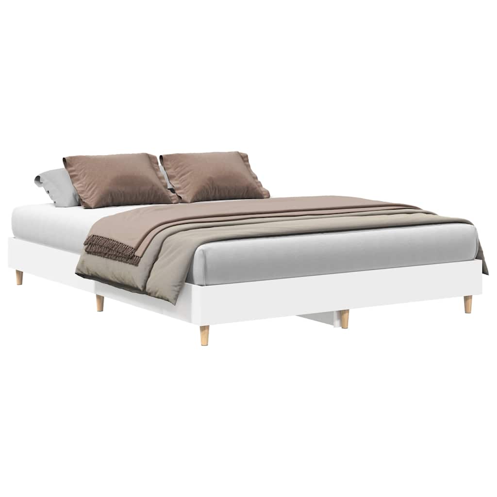 Bed Frame No Mattress White 140x200 cm Engineered Wood