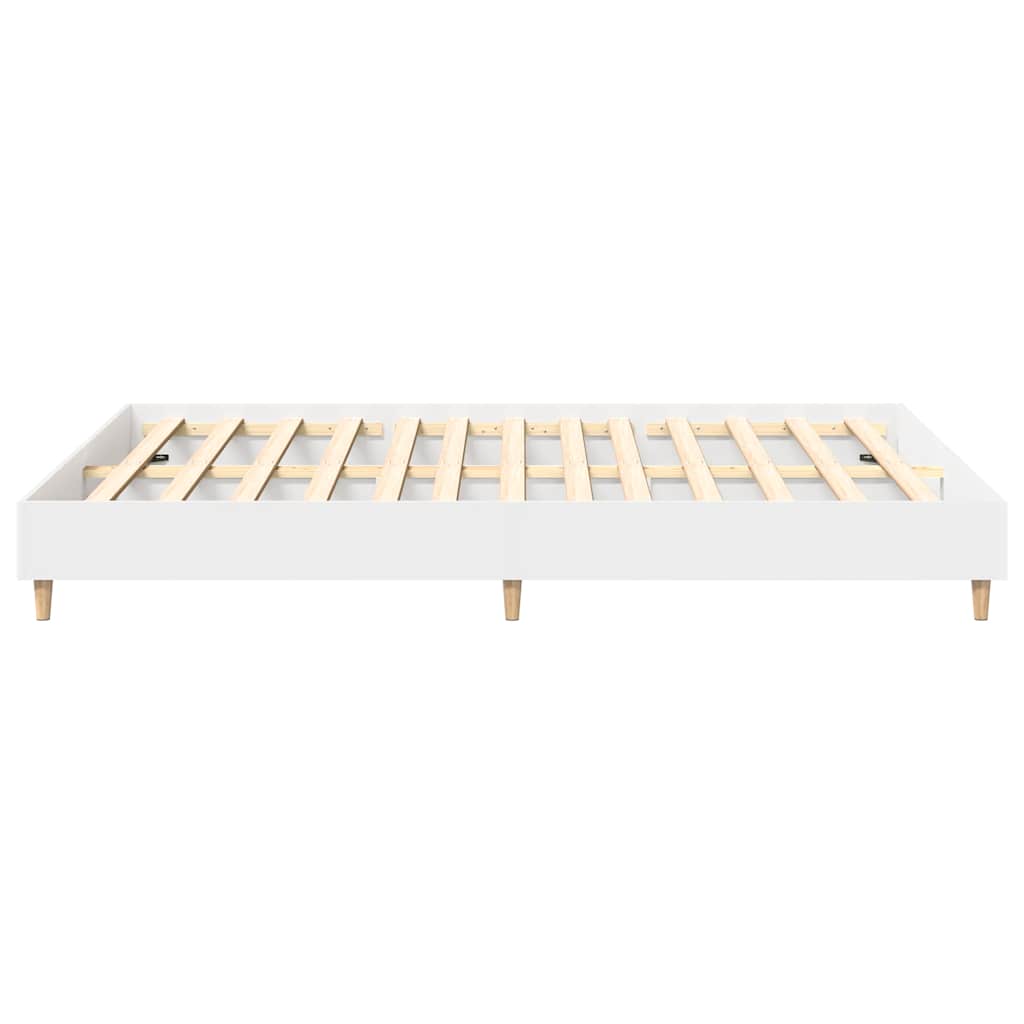 Bed Frame No Mattress White 140x200 cm Engineered Wood
