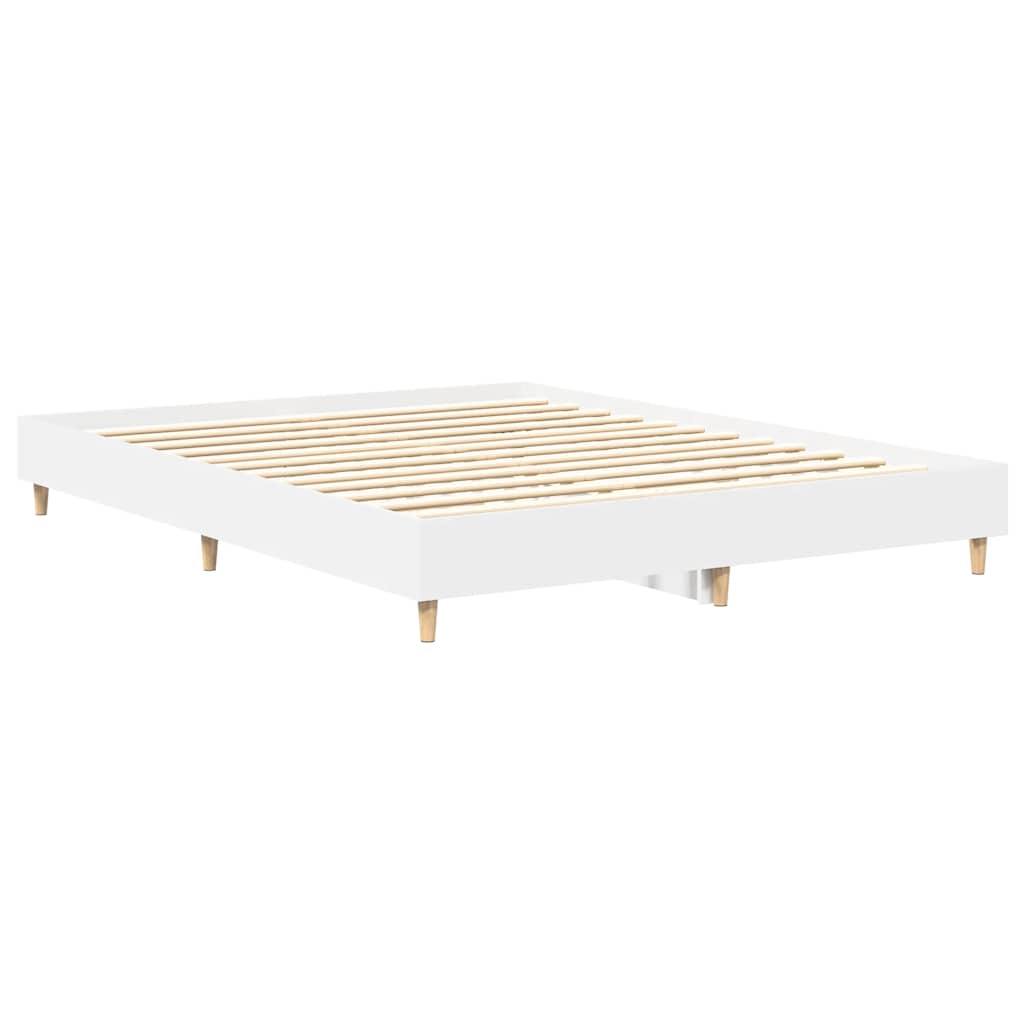Bed Frame No Mattress White 140x200 cm Engineered Wood