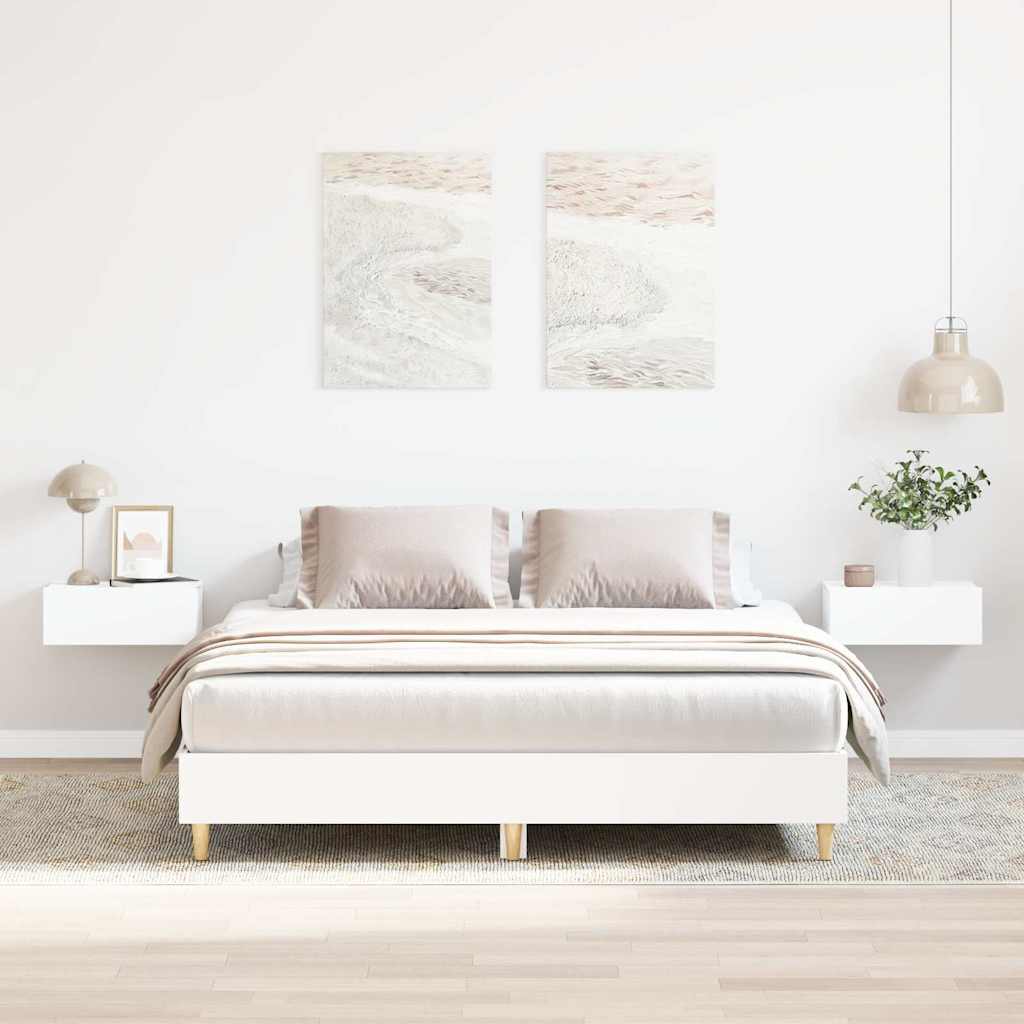 Bed Frame No Mattress White 140x200 cm Engineered Wood