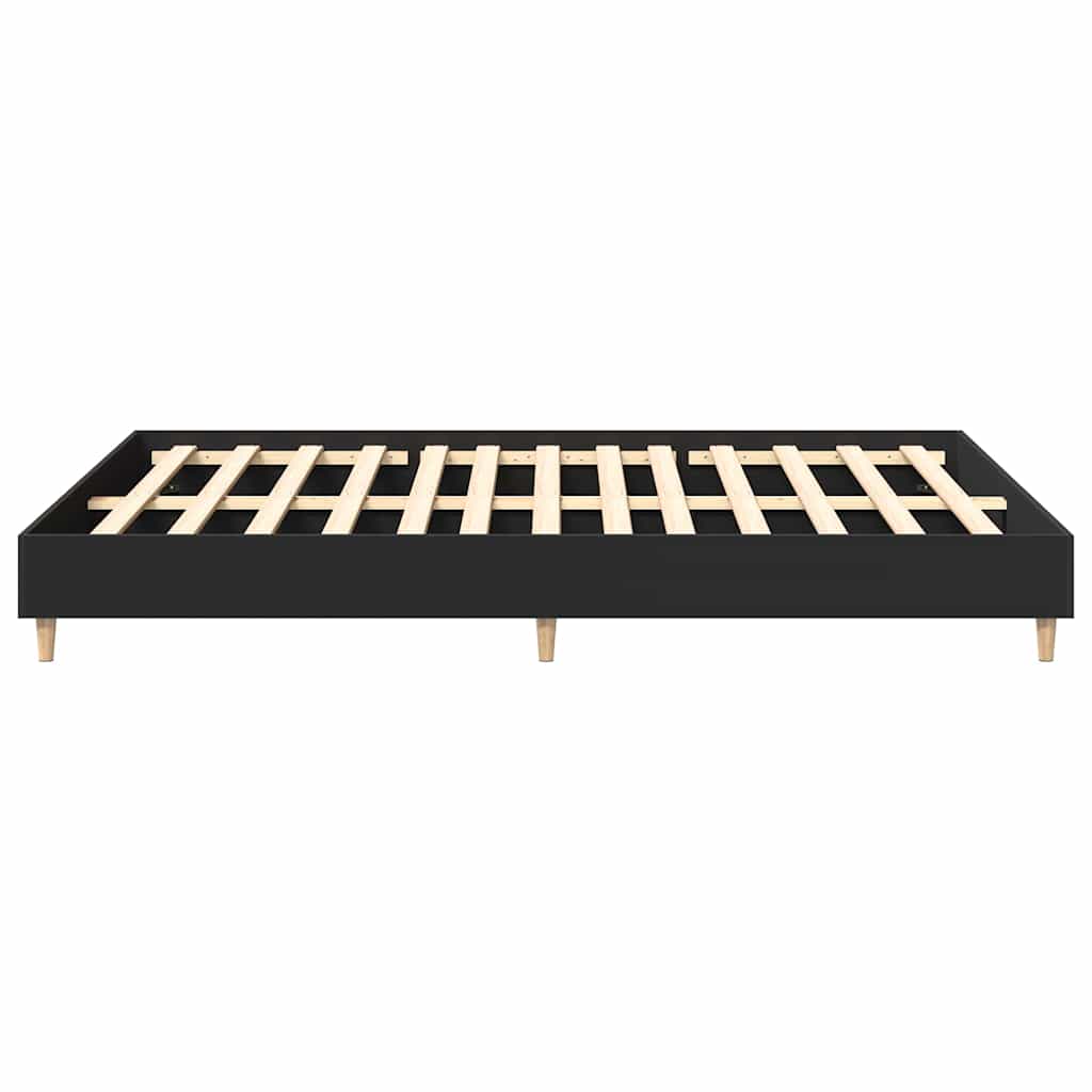 Bed Frame No Mattress Black 140x200 cm Engineered Wood