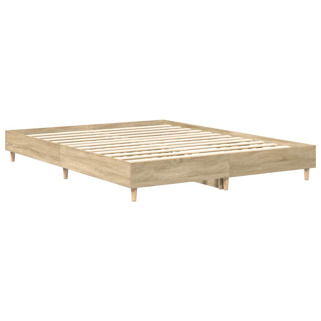 Bed Frame No Mattress Sonoma Oak 140x200 cm Engineered Wood