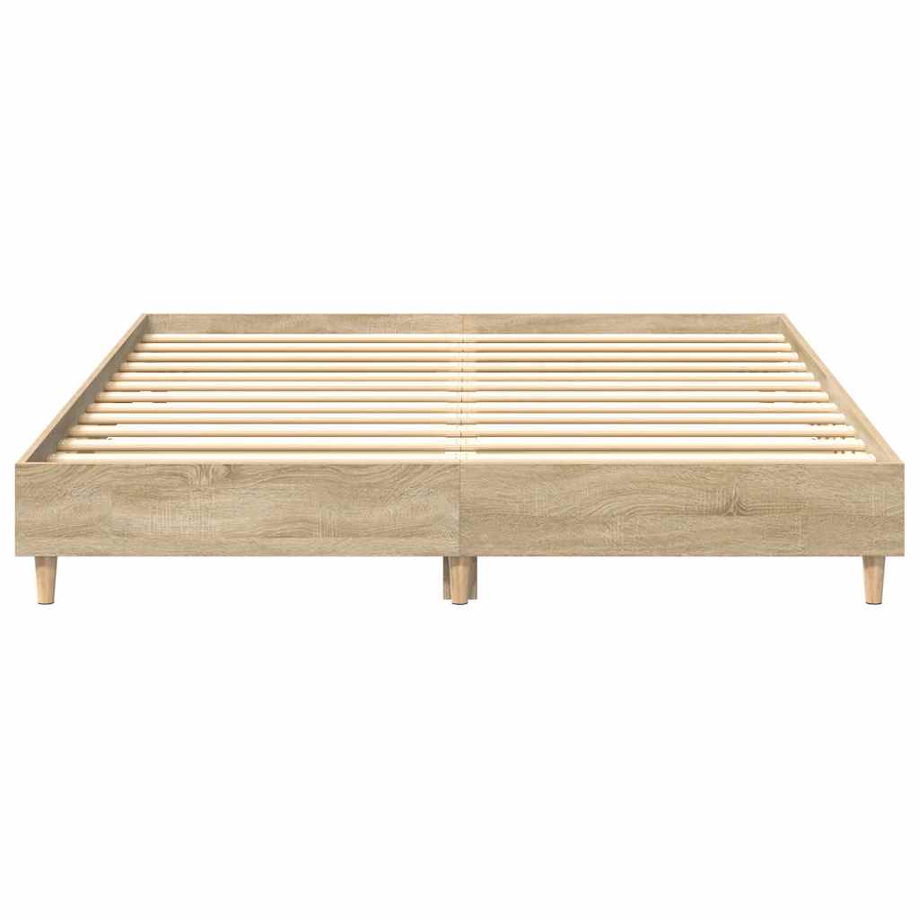 Bed Frame No Mattress Sonoma Oak 140x200 cm Engineered Wood