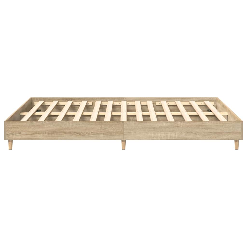 Bed Frame No Mattress Sonoma Oak 140x200 cm Engineered Wood