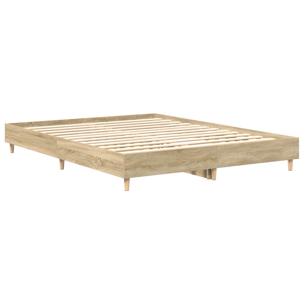 Bed Frame No Mattress Sonoma Oak 140x200 cm Engineered Wood