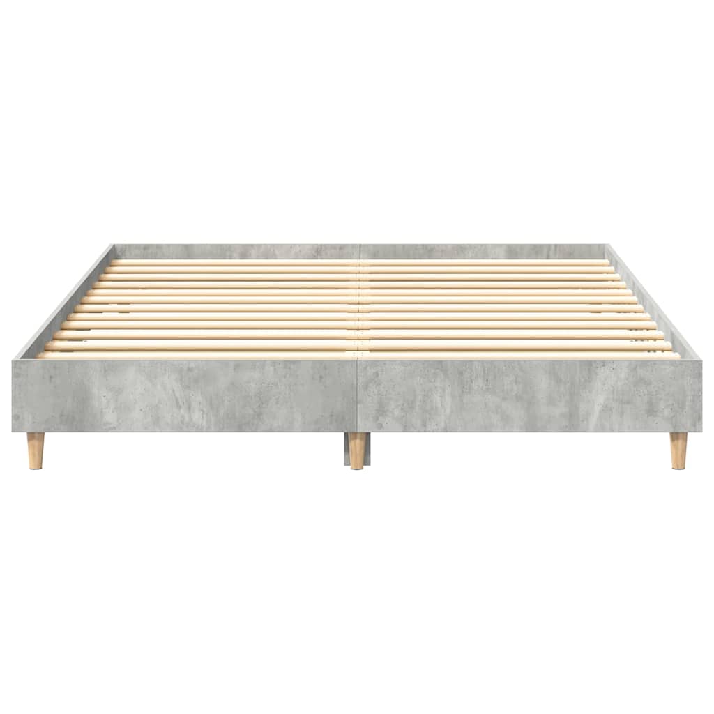 Bed Frame No Mattress Concrete Grey 140x200 cm Engineered Wood