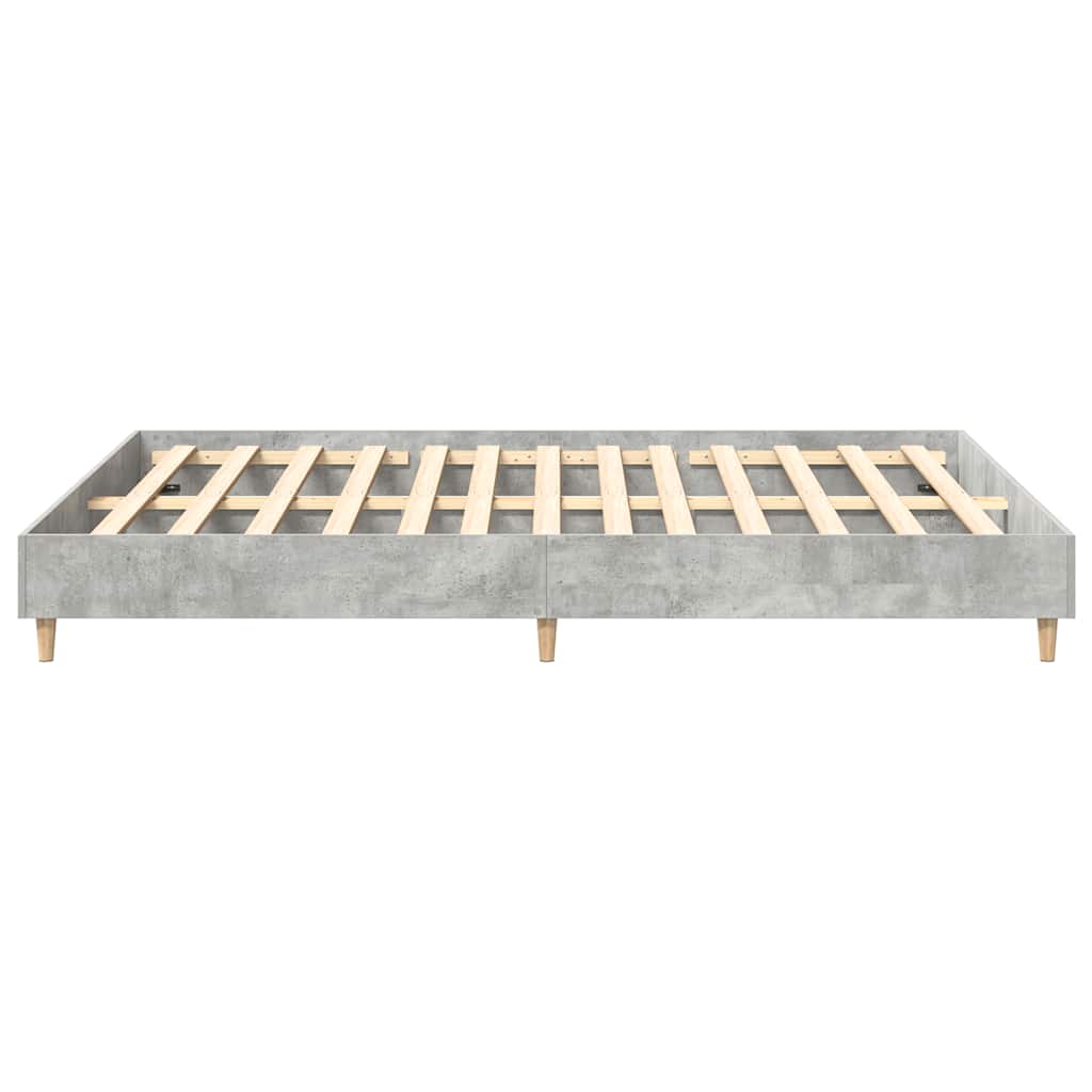 Bed Frame No Mattress Concrete Grey 140x200 cm Engineered Wood