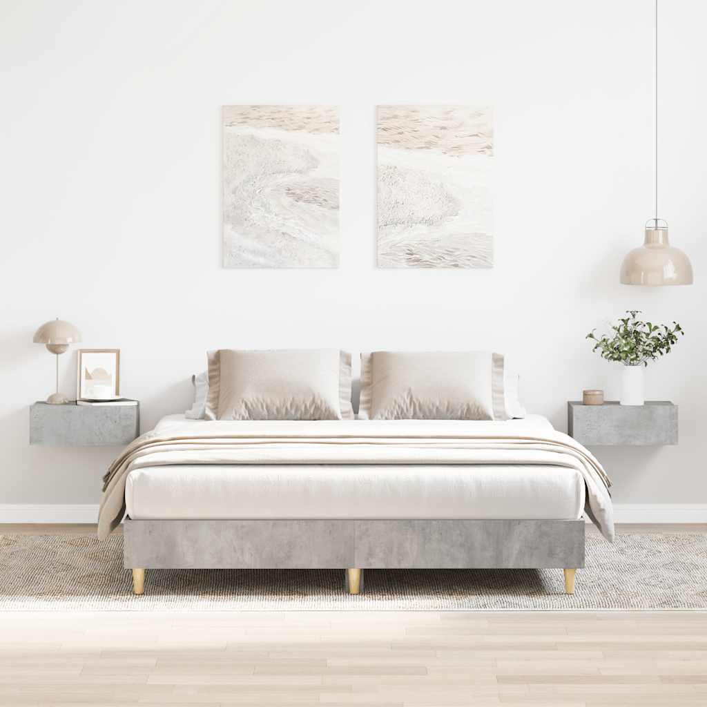 Bed Frame No Mattress Concrete Grey 140x200 cm Engineered Wood
